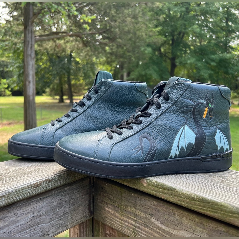 Coach x Disney Clip High Top Sneaker with Maleficent Dragon Motif Men’s US 10.5